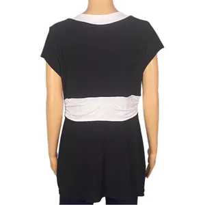 WHITE HOUSE BLACK MARKET Black/White Color-Block Tunic Top Made in USA Size XL thumbnail 10