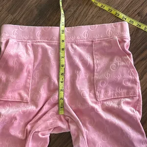 Juicy Couture Logo Embossed Pink Velour Tracksuit with Hoodie Top Small Bottom M thumbnail 11