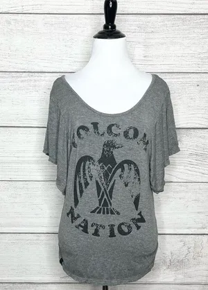 Volcom Nation Gray & Black Flutter Sleeve Skate T-shirt Women’s Size Medium thumbnail 8