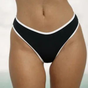 BERLOOK Contrast Trim Bikini Bottom 02 White Size L thumbnail 1