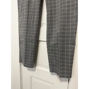 LOFT Grey Windowpane Plaid Straight Leg Trousers Dress Pants Womens Mid Rise 10 thumbnail 8