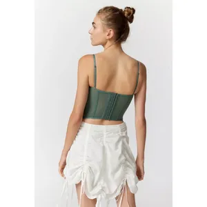Urban Outfitters Modern Love Corset Slate Dark Green L Fairy Grunge Whimsy Lace thumbnail 4