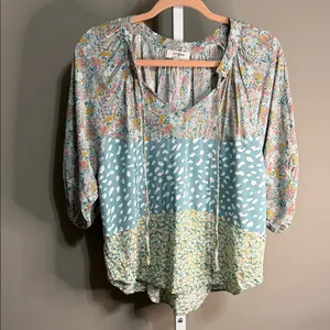 Umgee Boho Patchwork Blouse‎ – Size Small thumbnail 3