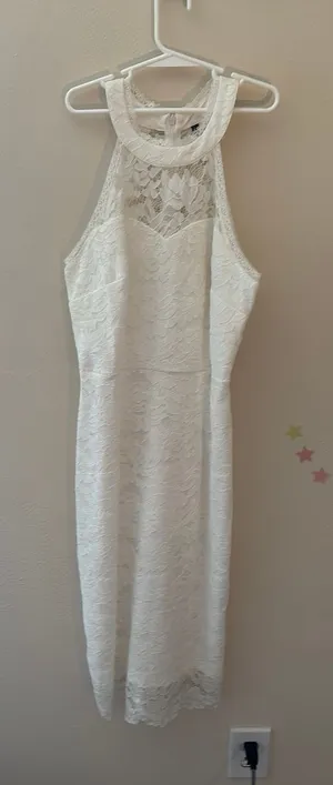 White dress Allegra K thumbnail 1