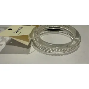 Open Edit $40 Nordstrom Bangle Bracelet Set of 2 Clear Black Pearl Trim gift thumbnail 3