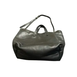 Madewell Zip Top Black Leather Tote Bag Carryall Adjustable Crossbody Minimalist thumbnail 3