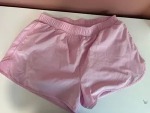 Women's Light Pink Athletic Running Shorts with Elastic Waist thumbnail 1