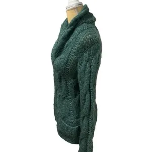 Anthropologie Sleeping‎ on Snow Green Knit Wool Blend Zipup Jacket Cabin Cozy S thumbnail 8