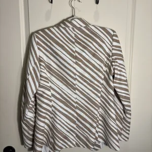 Ann Taylor Women Size 6 Animal Zebra Print Blazer‎ Lined Neutral Single Button thumbnail 8