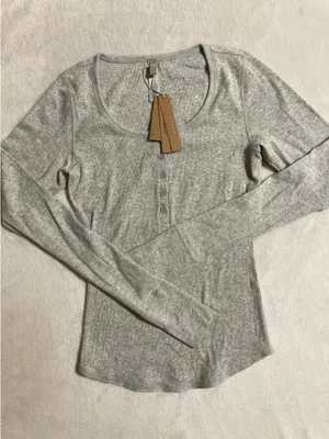 SKIMS Cotton Rib Scoop Henley S thumbnail 2