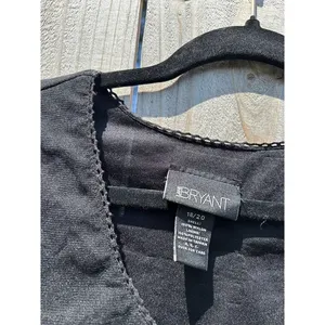 Lane Bryant Plus Sz 18/20‎ Black & White Top Womens Lined Mesh Embroidered Fairy thumbnail 4
