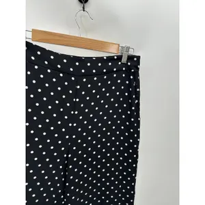 Victoria's Secret Black White Polka Dot Sheer Polyester‎ Wide Leg Pants Women M thumbnail 4