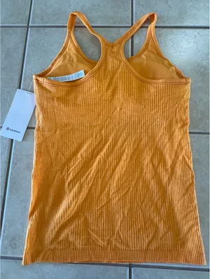 Lululemon Ebb To Street Tank Padded Citrus Sizzle Tone Size 10 NWT thumbnail 2