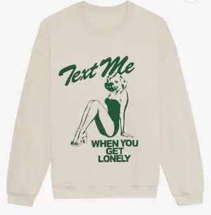 Lonely Ghost Text Me When You Get Lonely Crewneck Sweater thumbnail 1