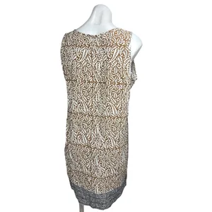 Made With Love Paisley Colorblock Print Sleeveless Boho Shift Mini Dress Size M thumbnail 3