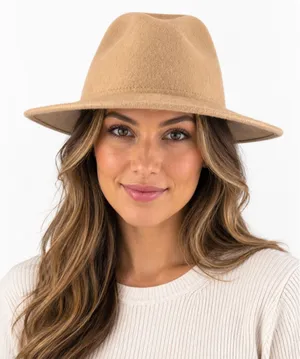 Urban Outfitters Rosin Wool Felt Fedora S/M Beige Wide Brim Boho Rancher Hat 100 thumbnail 1