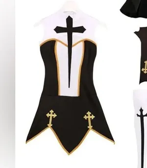 NEW Music Legs Bad Habit Naughty Nun Costume Size S/M thumbnail 6