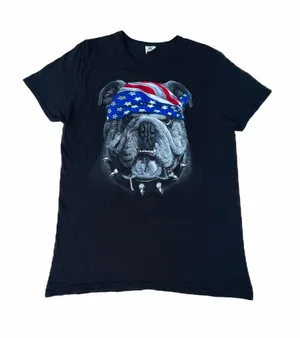 American Bulldog 4th of July Black T-shirt thumbnail 1