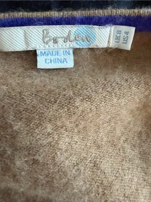 Boden x Anthropologie Cashmere Preppy Cardigan Camel 4. thumbnail 9