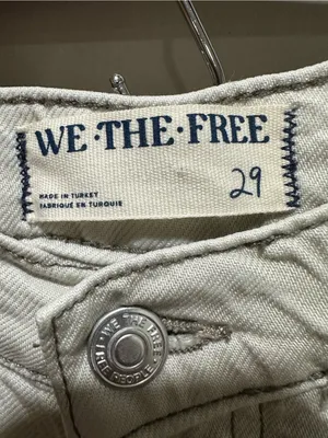 We The Free old west High Rise Slouchy Jean’s Wide Leg Jeans in Light Cream thumbnail 2