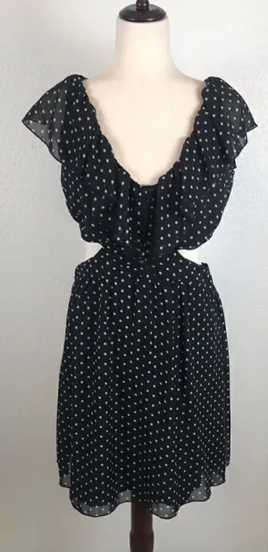 Y2K vintage speechless polkadot cut out dress L‎ thumbnail 1