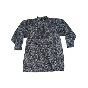 ZARA Printed Poplin Dress Long Sleeve Mini Mock Neck Womens Small Tunic TikTok thumbnail 3