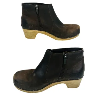 Dansko‎ Maria Brown Leather Clog Ankle Boots Wood Heel Womens 36 Rustic Cottage thumbnail 11