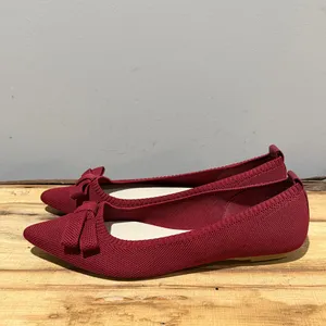 Ruby Red Tahari Ballet Slippers Flats Bow Detail Athens Size 9 A27‎ thumbnail 3
