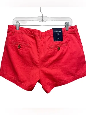 Gap Summer Shorts Coral Pink Mid Rise 3 Inch Chino Women Size 10 NWT thumbnail 6