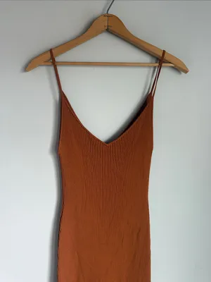 STAUD Pleasanton Crochet Trimmed Ribbed-Knit Cotton Midi Dress XL thumbnail 6