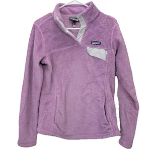 Patagonia Re Tool Verbena Purple Snap Pullover Fleece Fuzzy‎ Jacket Size MEDIUM thumbnail 2