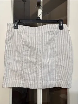 FREE PEOPLE Modern Femme Pinstripe Mini Skirt Size 6 thumbnail 3