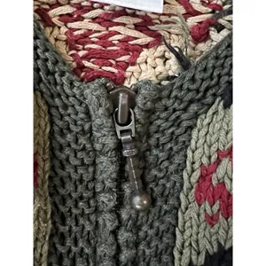 Susan‎ Bristol Green Red Zip Up Sweater Vest Size Petite Medium Vintage 90s thumbnail 6