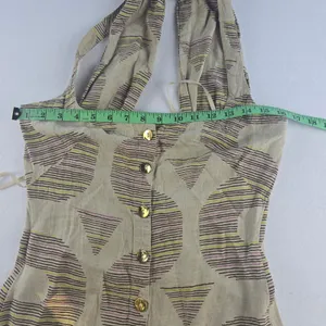 Anthropologie NWT Celandine Linen Halter Button-Front Maxi Dress‎ Beige XS thumbnail 10