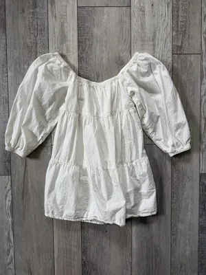 Billabong Love Crush Babydoll Square Neck Puff Sleeve Cotton dress size small thumbnail 6