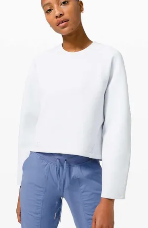 Lululemon AirWrap Crew White Sweatshirt Size 4 thumbnail 1