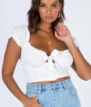 Elouise Crop Top White thumbnail 2