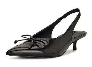 Nine West Evaa Pointy Toe Kitten Heel Pumps Faux Patent Leather Size 6.5- new! thumbnail 1
