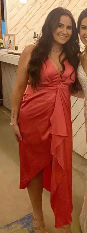 Lulus Pink Satin Dress thumbnail 1