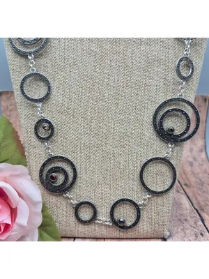 Brighton 36" TOWNSEND Silver Plated Stations and Crystal Long Statement Necklace thumbnail 5
