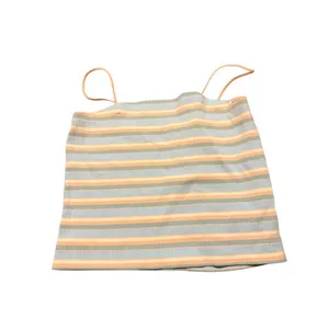 American Eagle Striped Ribbed Cami Tank Top Womens Medium Pastel Multi-Color thumbnail 2