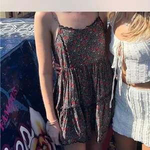 Urban Outfitters Black and Red Floral Mini Dress thumbnail 3