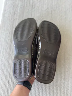 Vintage Dockers Dark Brown Slip-On Leather Mules Size 9W thumbnail 5