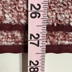 Women’s Vanilla Bay Size Small‎ Burgundy Faux Sherpa Sweatshirt Front Snaps thumbnail 13
