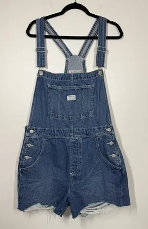 Levi’s Vintage Two Horse Brand Bib Work Clothing Overalls XL Denim Romper Retro thumbnail 1