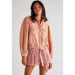 FREE PEOPLE Barbados Bloom Belted‎ Cuffed Shorts Tropical Stripes Vacation 6 thumbnail 5