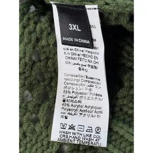 Shein Olive Green Pointelle Knit Off‎ Shoulder Sweater Boho Diamond Weave 3XL thumbnail 5