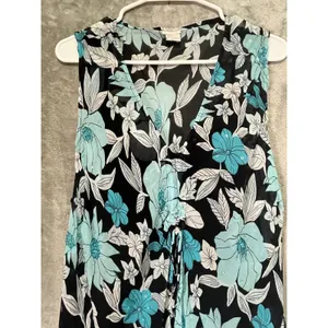 Vintage Y2K Fairycore Floral Sequin Maxi Dress Whimsical Blue Black Cottagecore thumbnail 2