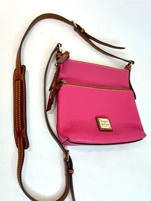 Dooney & Bourke Pebble Grain Crossbody in Bright Fuchsia Pink, Dust Bag Included thumbnail 3