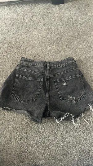 black jean shorts thumbnail 2